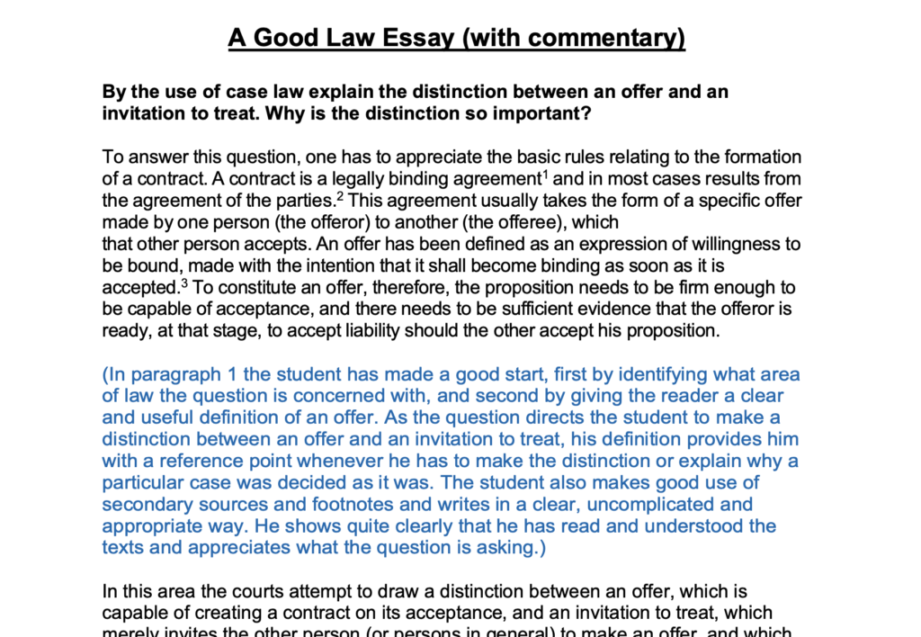 1st class law essay example