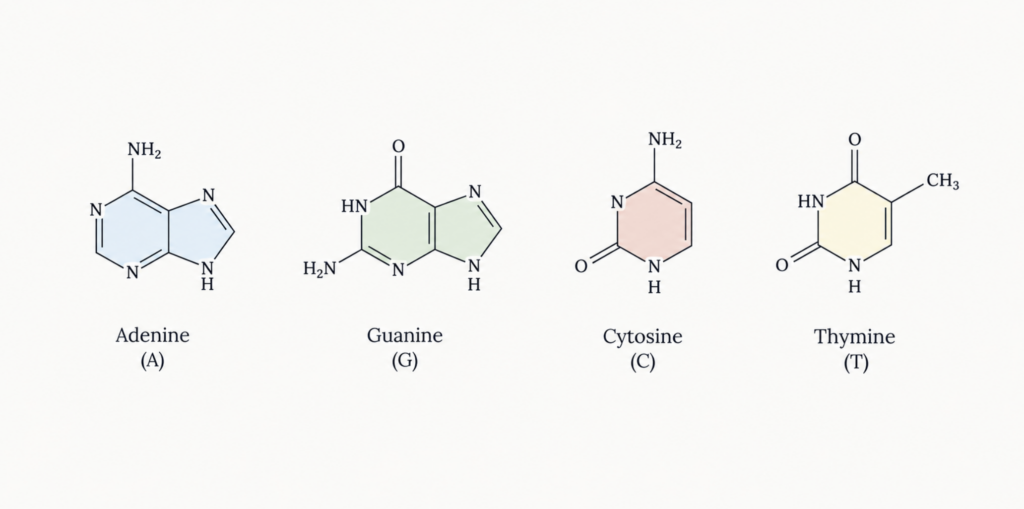 Four nitrogenous bases of DNA